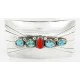 Navajo .925 Sterling Silver Natural Turquoise and Coral Native American Buckle 1195 Navajo .925 Sterling Silver Natural Turquoise and Coral Native American Buckle 1195
