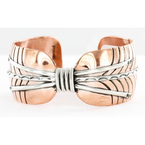 Handmade Certified Authentic Navajo Pure .925 Sterling Silver and Copper Native American Bracelet 371202322570