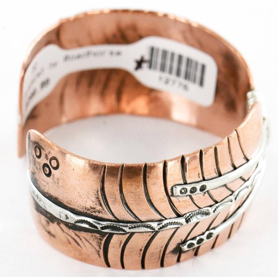 Handmade Certified Authentic Navajo Pure .925 Sterling Silver and Copper Native American Bracelet 371202322570