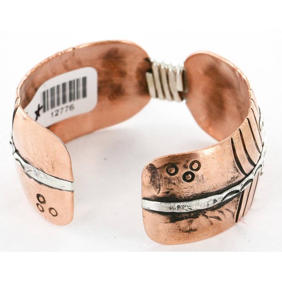 Handmade Certified Authentic Navajo Pure .925 Sterling Silver and Copper Native American Bracelet 371202322570