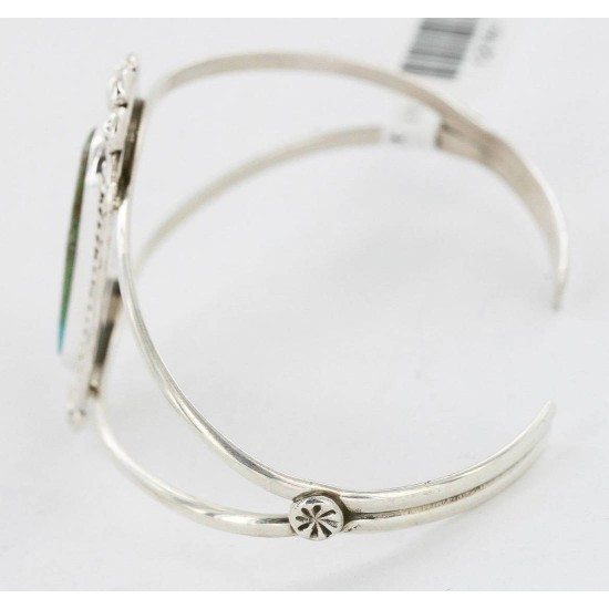Handmade Certified Authentic Navajo .925 Sterling Silver Natural Turquoise Native American Bracelet 12767