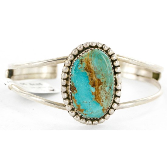 Handmade Certified Authentic Navajo .925 Sterling Silver Natural Turquoise Native American Bracelet 12757-3