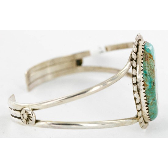Handmade Certified Authentic Navajo .925 Sterling Silver Natural Turquoise Native American Bracelet 12757-3