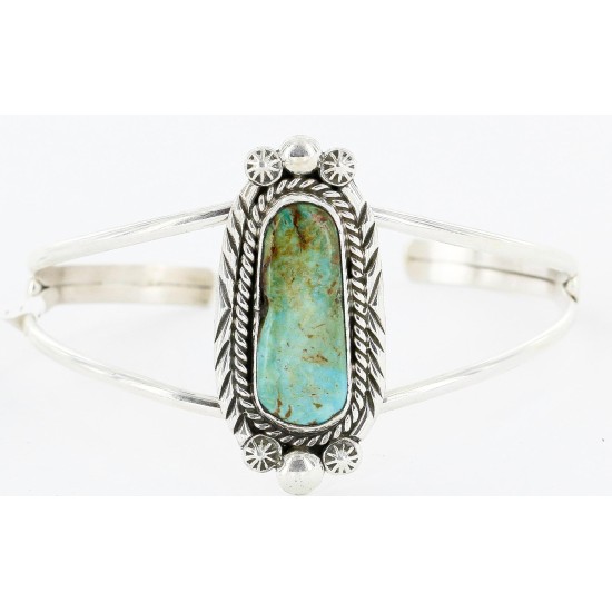 Handmade Certified Authentic Navajo .925 Sterling Silver Natural Turquoise Native American Bracelet 12767