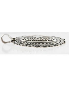 Large Collectable Handmade Certified Authentic Navajo .925 Sterling Silver Native American Pendant 15027