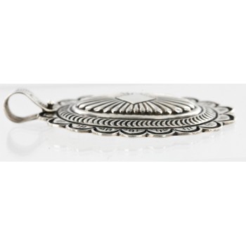 Large Collectable Handmade Certified Authentic Navajo .925 Sterling Silver Native American Pendant 15027