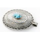 Large Collectable Handmade Certified Authentic Navajo .925 Sterling Silver Natural Turquoise Native American Bolo tie and Pendant  24112