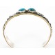 12kt Gold Filled and .925 Sterling Silver Handmade Storyteller Certified Authentic Navajo Turquoise Native American Bracelet 12638
