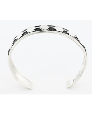 .925 Sterling Silver Handmade Certified Authentic Navajo Native American Bracelet 12536