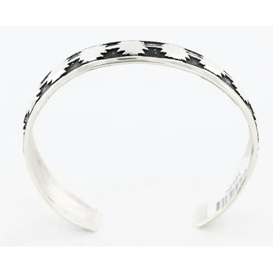 .925 Sterling Silver Handmade Navajo Native American Bracelet 12536