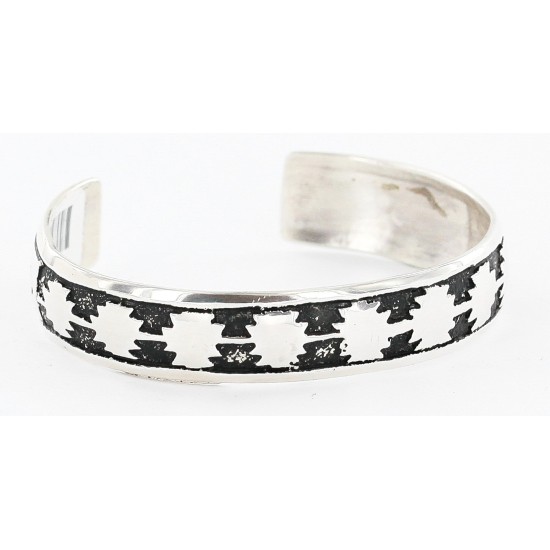 .925 Sterling Silver Handmade Certified Authentic Navajo Native American Bracelet 12536