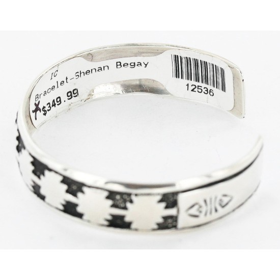 .925 Sterling Silver Handmade Certified Authentic Navajo Native American Bracelet 12536