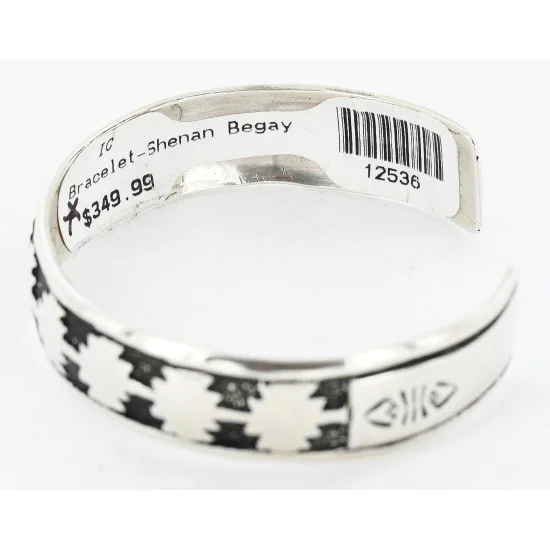 .925 Sterling Silver Handmade Navajo Native American Bracelet 12536