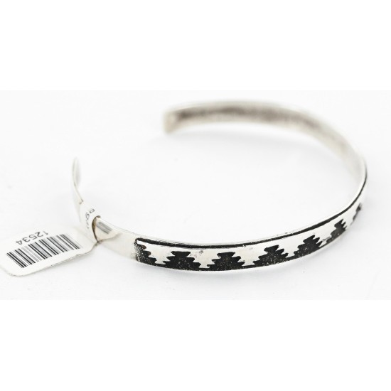 .925 Sterling Silver Handmade Mountain Certified Authentic Navajo Native American Bracelet 12534