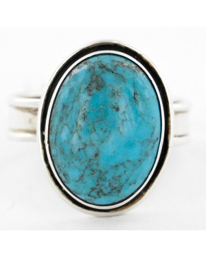Handmade Certified Authentic Navajo .925 Sterling Silver Natural Turquoise Native American Ring  12521