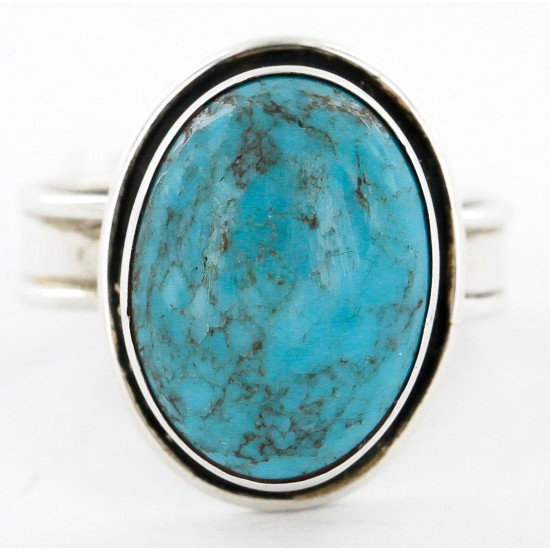Handmade Certified Authentic Navajo .925 Sterling Silver Natural Turquoise Native American Ring  12521