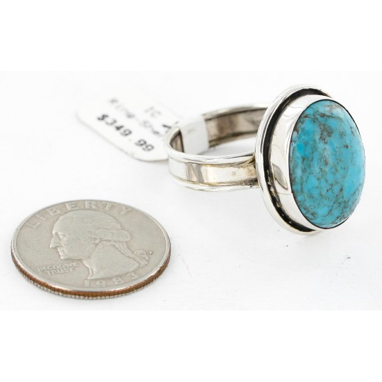 Handmade Certified Authentic Navajo .925 Sterling Silver Natural Turquoise Native American Ring  12521