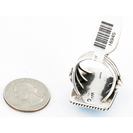 Handmade Certified Authentic Navajo .925 Sterling Silver Natural Turquoise Native American Ring  16945