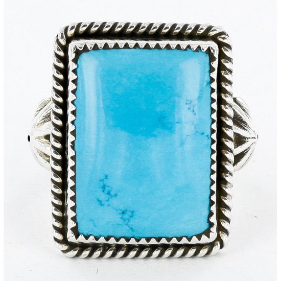 Handmade Certified Authentic Navajo .925 Sterling Silver Natural Turquoise Native American Ring  16945