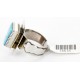 Handmade Certified Authentic Navajo .925 Sterling Silver Signed Inlaid Natural Turquoise Native American Ring  16516