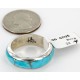 Handmade Certified Authentic Inlaid Signed Navajo .925 Sterling Silver Natural Turquoise Native American Ring  16625