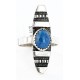 .925 Sterling Silver Handmade Certified Authentic Navajo Lapis Native American Ring  12646-0
