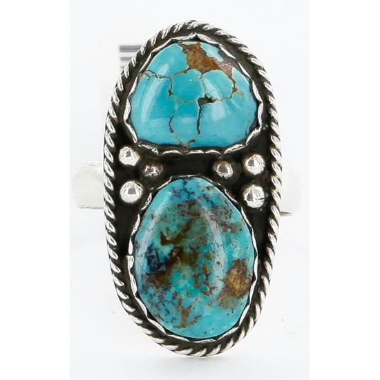 Handmade Certified Authentic Navajo .925 Sterling Silver Turquoise Native American Ring  16842