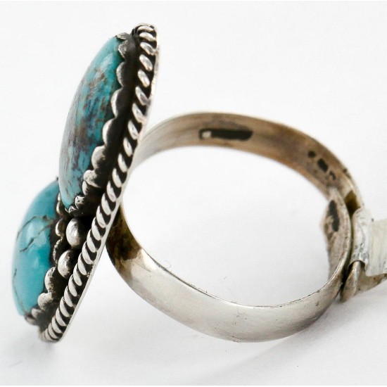 Handmade Certified Authentic Navajo .925 Sterling Silver Turquoise Native American Ring  16842