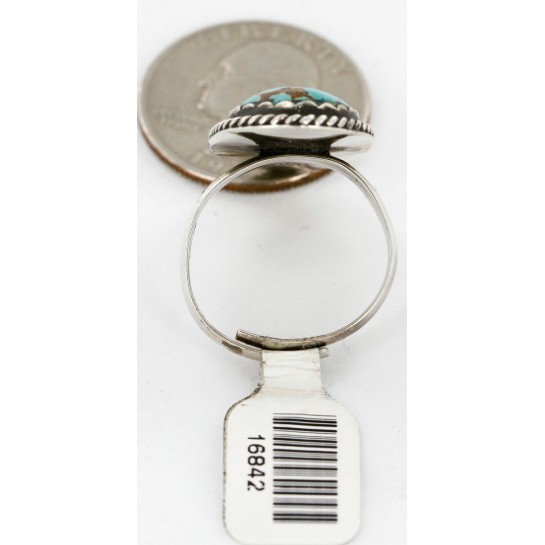 Handmade Certified Authentic Navajo .925 Sterling Silver Turquoise Native American Ring  16842
