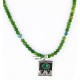12kt Gold Filled .925 Sterling Silver Handmade Certified Authentic Navajo Arrow Malachite Pendant Native American Necklace 24129