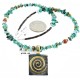 12kt Gold Filled .925 Sterling Silver Handmade Certified Authentic Navajo Pendant Turquoise Native American Necklace 24342-1