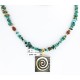 12kt Gold Filled .925 Sterling Silver Handmade Certified Authentic Navajo Pendant Turquoise Native American Necklace 24342-1