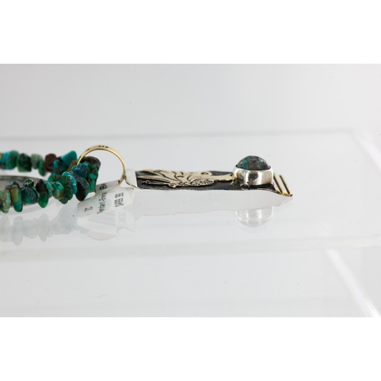 .925 Sterling Silver And 12kt Gold Filled Handmade Butterfly Certified Authentic Navajo Turquoise Native American Necklace 24346-5 .925 Sterling Silver And 12kt Gold Filled Handmade Butterfly Certified Authentic Navajo Turquoise Native American Necklace 24346-5