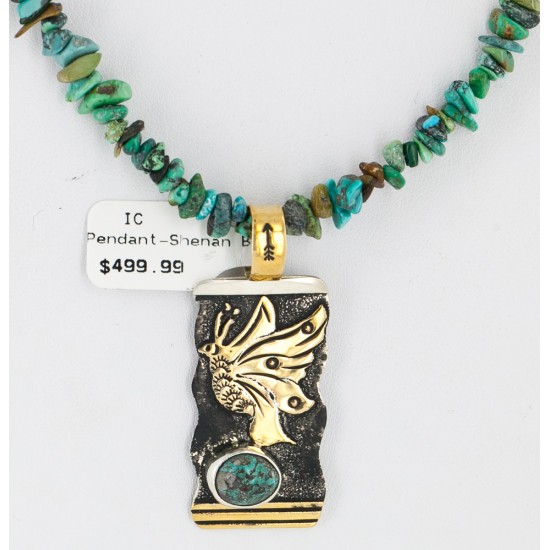 .925 Sterling Silver And 12kt Gold Filled Handmade Butterfly Certified Authentic Navajo Turquoise Native American Necklace 24346-5 .925 Sterling Silver And 12kt Gold Filled Handmade Butterfly Certified Authentic Navajo Turquoise Native American Necklace 24346-5