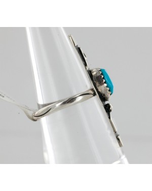 .925 Sterling Silver Handmade Certified Authentic Navajo Turquoise Native American Ring 12644 .925 Sterling Silver Handmade Certified Authentic Navajo Turquoise Native American Ring 12644