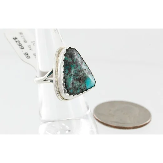 Handmade Navajo .925 Sterling Silver Natural Turquoise Native American Ring 16936 Handmade Navajo .925 Sterling Silver Natural Turquoise Native American Ring 16936