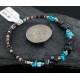 Certified Authentic Navajo Turquoise and Hematite Native American WRAP Bracelet 12717-0