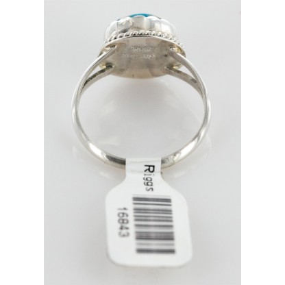 Handmade Certified Authentic Navajo .925 Sterling Silver Natural Turquoise Rin Native American Ring  16843
