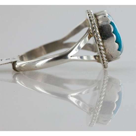 Handmade Certified Authentic Navajo .925 Sterling Silver Natural Turquoise Rin Native American Ring  16843