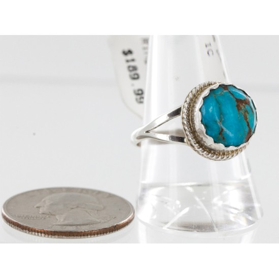Handmade Certified Authentic Navajo .925 Sterling Silver Natural Turquoise Rin Native American Ring  16843