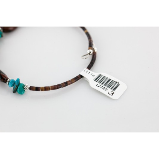 Certified Authentic Navajo Turquoise and Jasper Native American WRAP Bracelet 12742-3