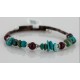 Certified Authentic Navajo Turquoise and Jasper Native American Adjustable Wrap Bracelet 12740-5