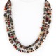 Large Certified Authentic 3 Strand Navajo .925 Sterling Silver Multicolor Stones Native American Necklace 750144-5