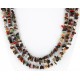 Large Certified Authentic 3 Strand Navajo .925 Sterling Silver Multicolor Stones Native American Necklace 750144-5