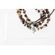 Large Certified Authentic 3 Strand Navajo .925 Sterling Silver Multicolor Stones Native American Necklace 750144-5