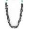Certified Authentic 2 Strand Navajo .925 Sterling Silver Turquoise and Hematite Native American Necklace 16008