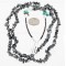 Certified Authentic 2 Strand Navajo .925 Sterling Silver Turquoise and Hematite Native American Necklace 16008