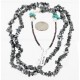 Certified Authentic 2 Strand Navajo .925 Sterling Silver Turquoise and Hematite Native American Necklace 16008 Certified Authentic 2 Strand Navajo .925 Sterling Silver Turquoise and Hematite Native American Necklace 16008