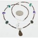 Delicate Certified Authentic Navajo .925 Sterling Silver Heishi Amethyst and Turquoise Native American Necklace 750160