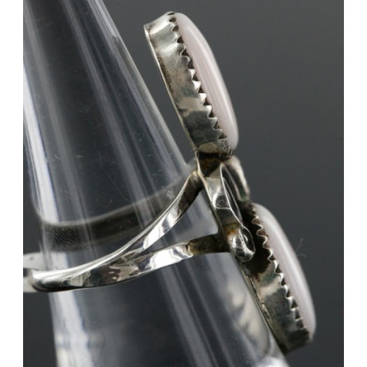 Handmade Certified Authentic Navajo .925 Sterling Silver Mother of Pearl Native American Ring  16971